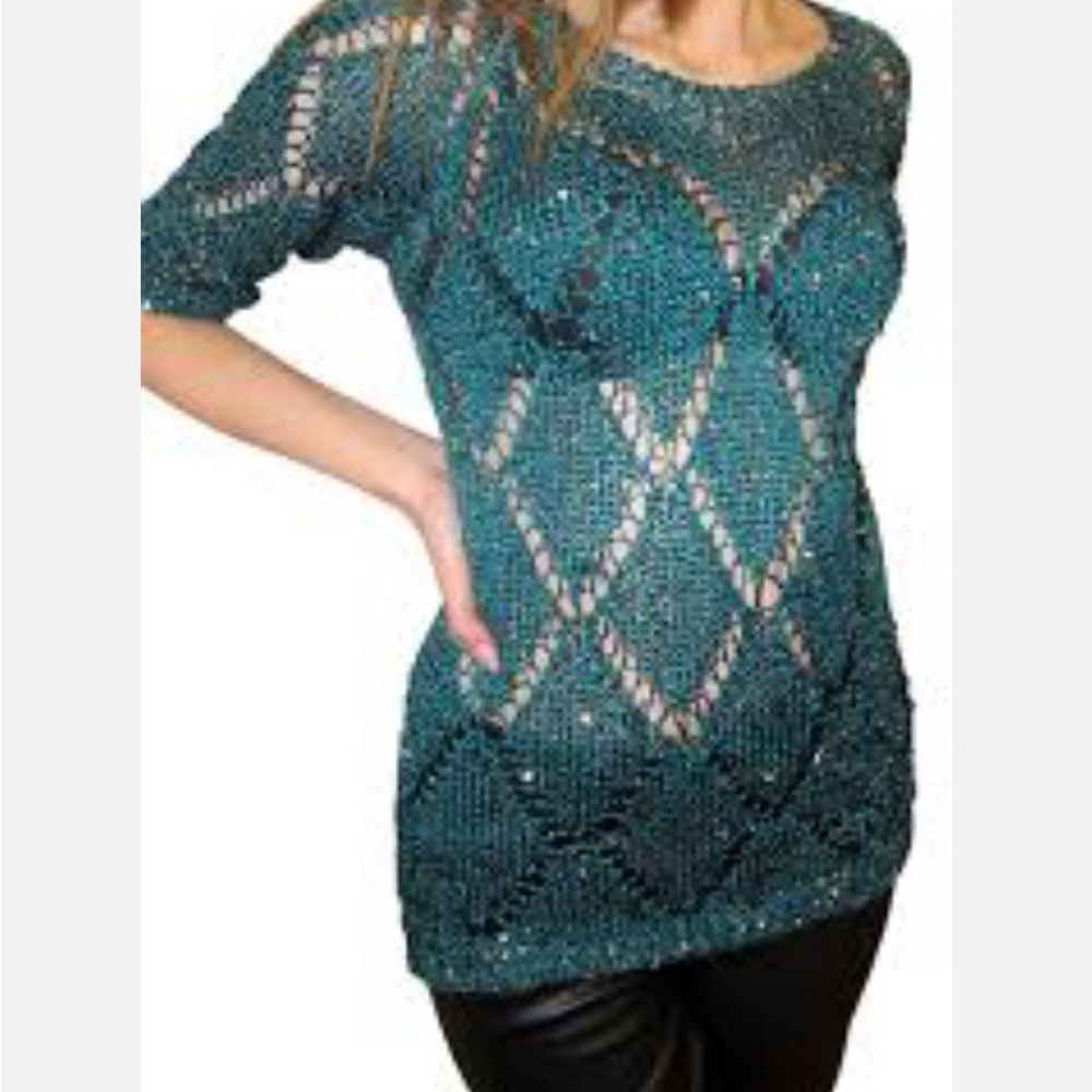 Coral Bay Knit Long sleeves‎ Blue Top Women Size Medium
